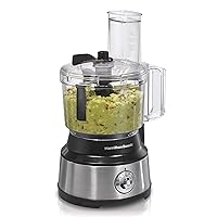 Food Processor & Vegetable Chopper for Slicing, Shredding, Mincing, and Puree, 10 Cups + Easy Clean Bowl Scraper, Black and Stainless Steel (70730)