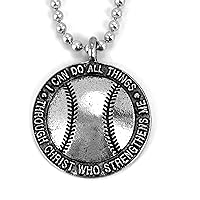 Baseball Necklace I Can Do All Things Through Christ