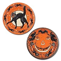 Beistle Halloween Round Plates, 9 Inch, Orange