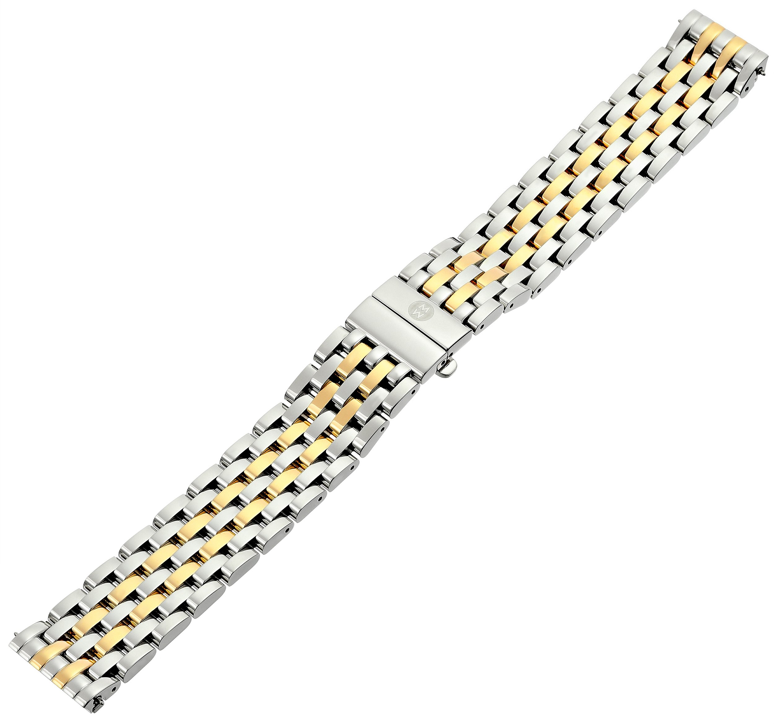 Michele Womens 18mm Deco Two-Tone 7-Link Bracelet Silver/Gold