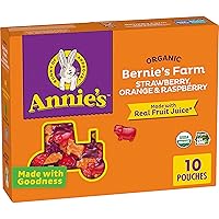 Annie's Organic Bernie's Farm Fruit Flavored Snacks, Gluten Free, 10 Pouches, 7 oz.