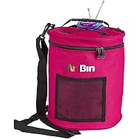 ArtBin 6805SA Yarn Drum, Portable Knitting & Crochet Storage, [1] Poly Canvas Tote Bag, Raspberry