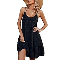 Blooming Jelly Womens Swimsuit Cover Up Swiss Dot Beach Coverup Dresses Bathing Suit Coverups (Medium, Black)