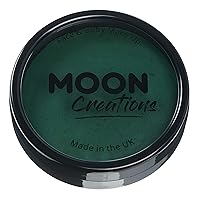 Pro Face & Body Paint Cake Pots by Moon Creations - Dark Green - Professional Water Based Face Paint Makeup for Adults, Kids - 1.26oz