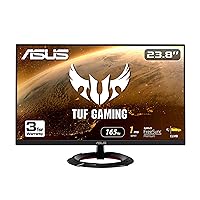 ASUS TUF Gaming 23.8” 1080P Monitor (VG249Q1R) - Full HD, IPS, 165Hz (Supports 144Hz), 1ms, Extreme Low Motion Blur, Speaker, FreeSync™ Premium, Shadow Boost, VESA Mountable, DisplayPort, HDMI,BLACK