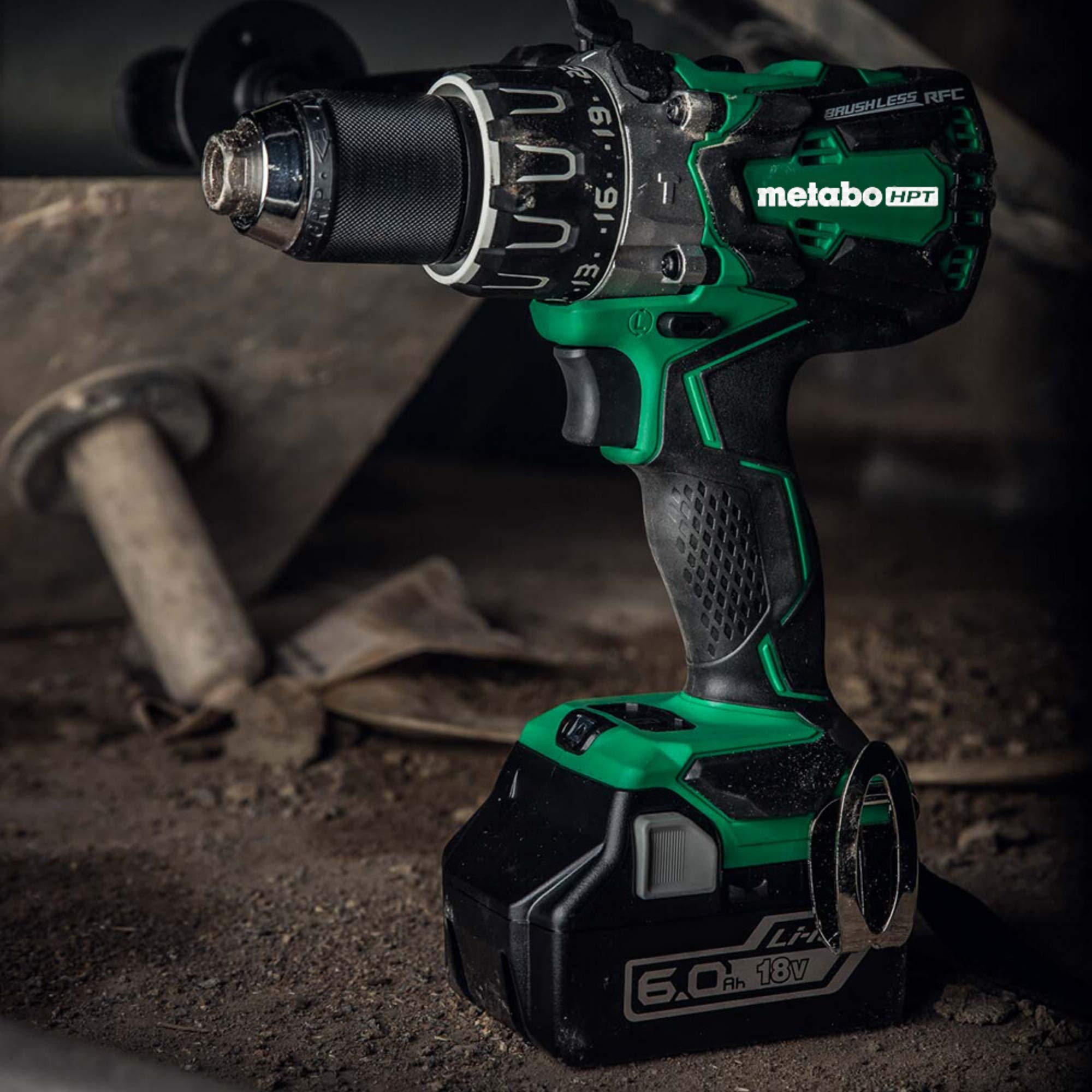 Metabo HPT 18V Cordless Brushless Hammer Drill, Tool Only - No Battery, Compatible with Hitachi/Metabo HPT 18V Lithium Ion Slide-Type Batteries, Lifetime Tool Warranty (DV18DBL2Q4)