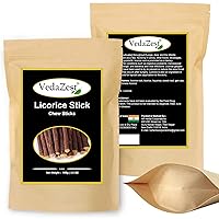VedaZest Organic Licorice Root Sticks 100% Pure, Raw Natural Licorice Root Chew Sticks (100g), Dried & Pure Licorice Root Sticks, Mulethi