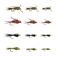 12 Prince Nymph/Beadhead Gold Ribbed Hare's Ear/Rubber Legged Hare's Ear Mayfly Fly Lure Assotment for Trout Fly Fishing Flies