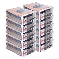 10-Pack Clear Vinyl Zippered Storage Bags 12 x 15 x 5 Inch