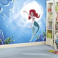 RoomMates JL1370M Disney Princess The Little Mermaid 'Part of Your World' Water Activated Removable Wall Mural-10.5 x 6 ft, Blank