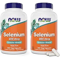 Foods Selenium 200mcg Capsules, 300 Count (Pack of 2) - L Selenomethionine Mineral Supplement for Women & Men - Veg Caps, Non-GMO, Vegan Friendly, Yeast-Free
