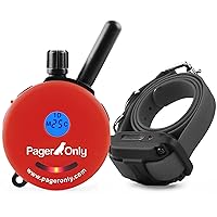 Educator 1/2 Mile Dog Training Pager Only, 100 Levels of User Selected Safe Humane Vibration or Tone, Waterproof, Odorproof Biothane Collar, Night Light, Rechargeable, Service Dog Approved, 1 Dog, Red