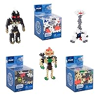 PLUS PLUS – Set of 3 Mystery Makers – Robots, Bundle 1 – Construction Building STEM | STEAM Toy, Interlocking Mini Puzzle Blocks for Kids
