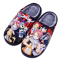 Japanese Anime Slippers for Women Men Fuzzy House Slippers Winter Anti-slip Indoor and Outdoor Slip on Shoes