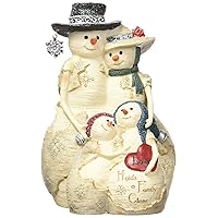 Pavilion Gift Company BirchHeart 5-Inch Tall Snowman Family, Reads Love Holds a Family Close, White