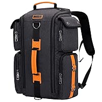 WITZMAN Travel Backpack for Men Carry On Backpack Duffel Bag Large Capacity Laptop Backpack 17 Inch (6695 Black)