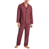 Hanes Mens Woven Pajamas, 5XL, Red Plaid F22