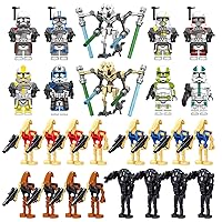 Battle Droids 26 Pack Building Sets, Space Wars Clone Troopers Commander Army Collectible Action Figure Kids Toy Gifts