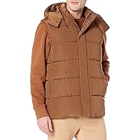 Amazon Essentials Men's Relaxed-Fit Water Repellent Recycled Polyester Hooded Puffer Vest (Previously Amazon Aware)