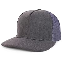Trendy Apparel Shop High Profile Structured 5 Panel Plain Mesh Back Baseball Cap