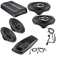 HERTZ HSP3 Plug and Play 4 Speaker Kit with Saddlebag 6x9 Kit - Includes: SP4.900 amp, SX165 NEO Coax Speakers, SX690 NEO Coax Speakers, HTHP14 T-Power Harness and HD14H Saddlebag Lid Kit with HBH14