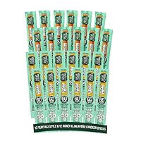 Mighty Spark Chicken Snack Sticks Variety Pack - Honey Jalapeño + Teriyaki - 6g of Protein, Gluten Free, Soy Free Jerky Sticks - High Protein Keto Snacks, Weight Watchers Approved Snacks - 24 ct