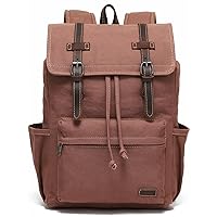 Canvas Vintage Backpack,Mens Travel Rucksack,Casual Daypack Bookbag for Laptop Work Travel Hiking(Coffee)