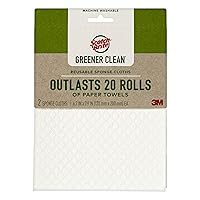 Greener Clean Sponge Cloth, Dish Cloths for Washing Dishes, Cleaning Kitchen and More, Superior Performance, Made from Sustainable Materials, Plant-Based Kitchen Cleaning Cloths, 2 Cloths
