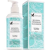 Clarifying 2.5% Benzoyl Peroxide Cleanser with Vitamin E and Aloe Vera - Brightening, Gentle Wash for Clearer Skin with Niacinamide and Lauric Acid - Vegan
