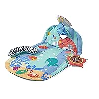 Infantino 3 Stage Above & Beyond Tummy Time Mat - 3 Play Modes for Gross Motor Development, 3 Removable Ocean Themed Toys, Tummy-Time Bolster, Giant 38