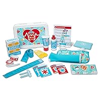 Get Well First Aid Kit Play Set – 25 Toy Pieces - Pretend Play Reusable Bandages