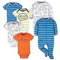 Gerber Unisex Baby 4 Pack Short Sleeve Bodysuit and 2 Pack Sleep 'N Play Clothing BundleClothing Set