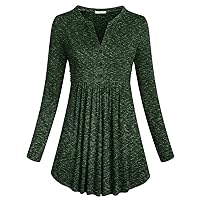 SeSe Code Long Sleeve Womens Tops Dressy Casual Plus Size Tunic Blouses Wear with Leggings