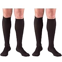 Truform Compression 20-30 mmHg Knee High Dress Style Socks Black, Medium, 2 Count
