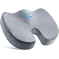 WAOAW Seat Cushion, Office Chair Cushions Butt Pillow for Long Sitting, Memory Foam Chair Pad for Back, Coccyx, Tailbone Pain Relief (Grey)