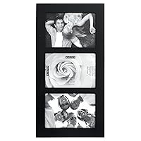 951-346 4x6 3-Opening Collage Picture Frame - Displays Three 4x6 Pictures - Black