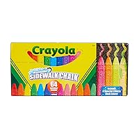 Crayola Ultimate Washable Chalk Collection (64ct), Bulk Sidewalk Chalk, Outdoor Chalk for Kids, Anti-Roll Sticks, Nontoxic, 4+