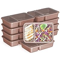 Bentgo® 20-Piece Lightweight, Durable, Reusable BPA-Free 2-Compartment Containers - Microwave, Freezer, Dishwasher Safe - Rose Gold