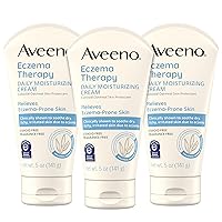 Aveeno Eczema Therapy Daily Moisturizing Body Cream for Sensitive Skin, Soothing Eczema Relief Cream, Colloidal Oatmeal & Ceramide for Dry & Itchy Skin, Steroid- & Fragrance-Free, 5 oz, Pack of 3