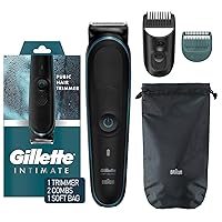 Gillette Intimate Men’s Manscape Pubic Hair Trimmer, SkinFirst Ball Trimmer For Men, Waterproof, Cordless For Wet/Dry Use, Electric Shaver For Men, Lifetime Sharp Blades, Manscaping Body Groomer