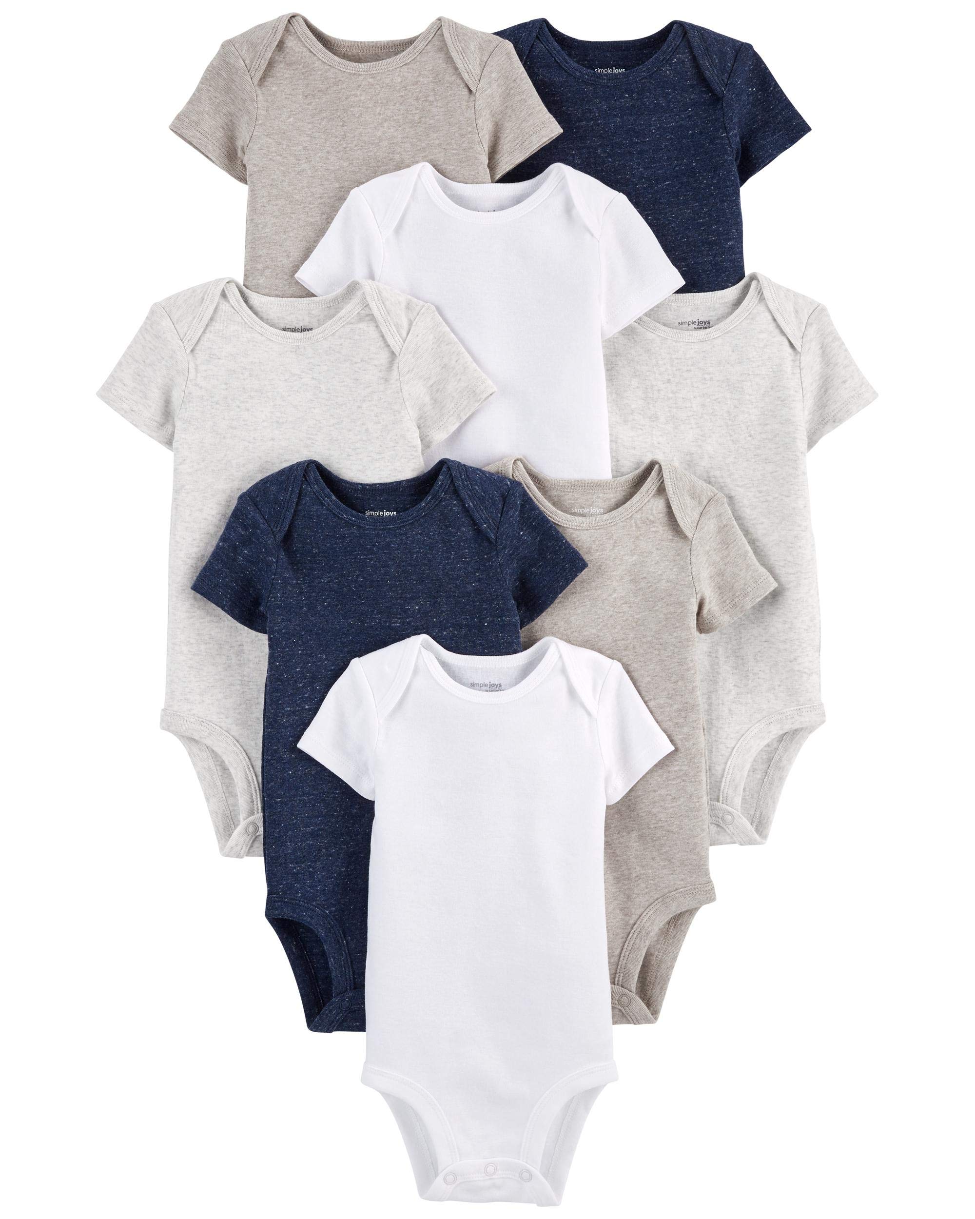 Simple Joys by Carter's Unisex Babies' Short-Sleeve Bodysuit, Multipacks
