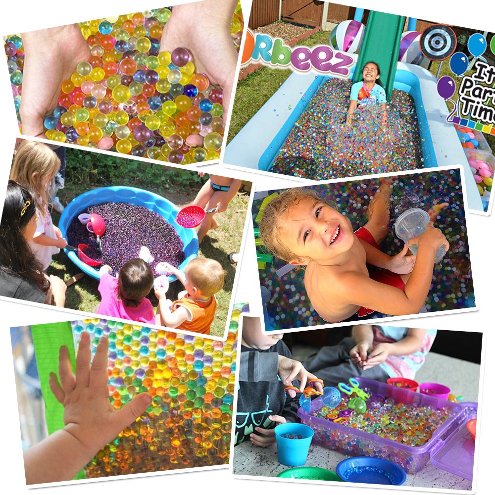 UMIKU Water Beads 50000 Soft Beads Rainbow Mix Water Growing Balls for Kids Tactile Sensory Toys Home Décor