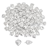 UNICRAFTALE About 200pcs Heart Charm Love Heart Pendant Tiny Stainless Steel Charm Hypoallergenic Charm for DIY Jewelry Findings Making 1.2mm Hole