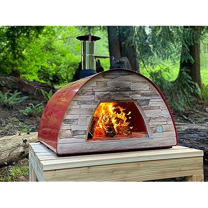 Authentic Pizza Ovens Maximus Prime Arena Portable, Wood Fire Outdoor Oven Red