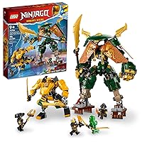 NINJAGO Lloyd and Arin’s Ninja Team Mechs Building Toy Set, Featuring 2 Battle Mechs and 5 Minifigures, Gift for Imaginative Boys and Girls Ages 9+ Who Love Ninja Adventures, 71794