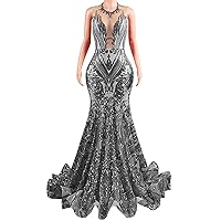 Sequin Prom Dresses Sleeveless Pageant Gala Mermaid Celebrity Evening Party Dress
