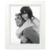 International Designs Linear Classic Wood Picture Frame, Holds 8x10 Picture, White