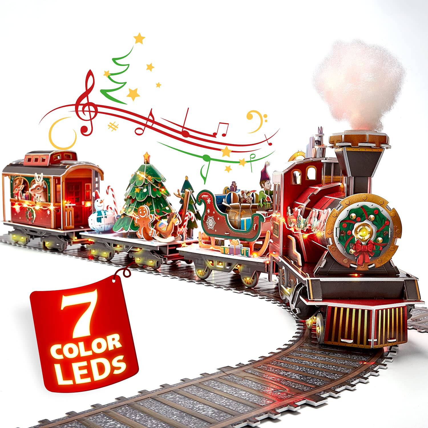 Mua 3D Puzzles for Adults Kids LED Christmas Train Sets for Under ...