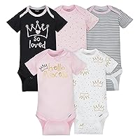 Baby-Girls 5-Pack Short Sleeve Variety Onesies Bodysuits