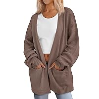 LILLUSORY Womens Oversized Cardigans Soft Knit Cardigan Sweater with Pockets